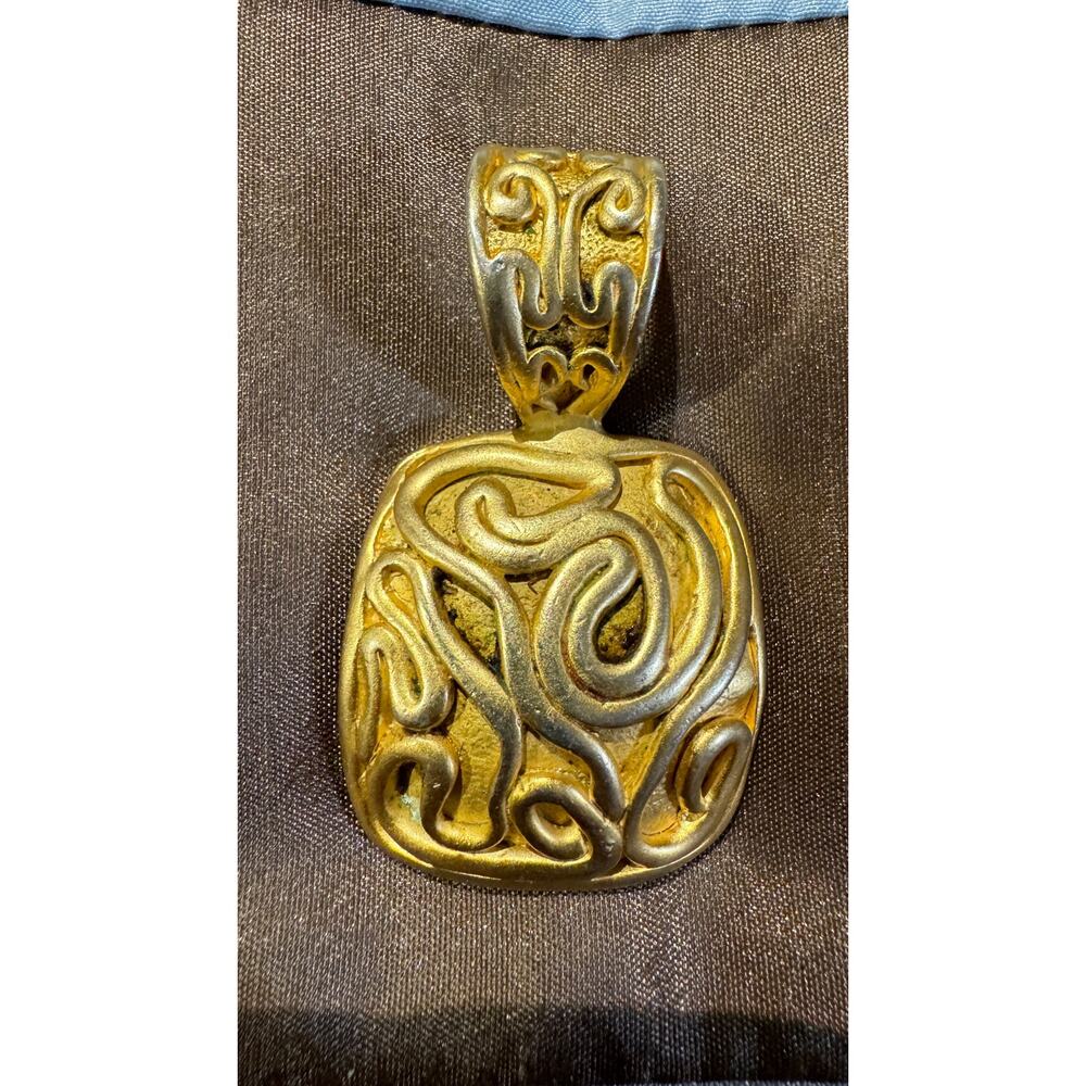 Vintage Mid century Signed Norma Jean Gold tone pendant